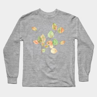 Watercolor Branch in Autumn Colors Long Sleeve T-Shirt